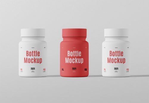 Mini Plastic Bottle PSD Mockup