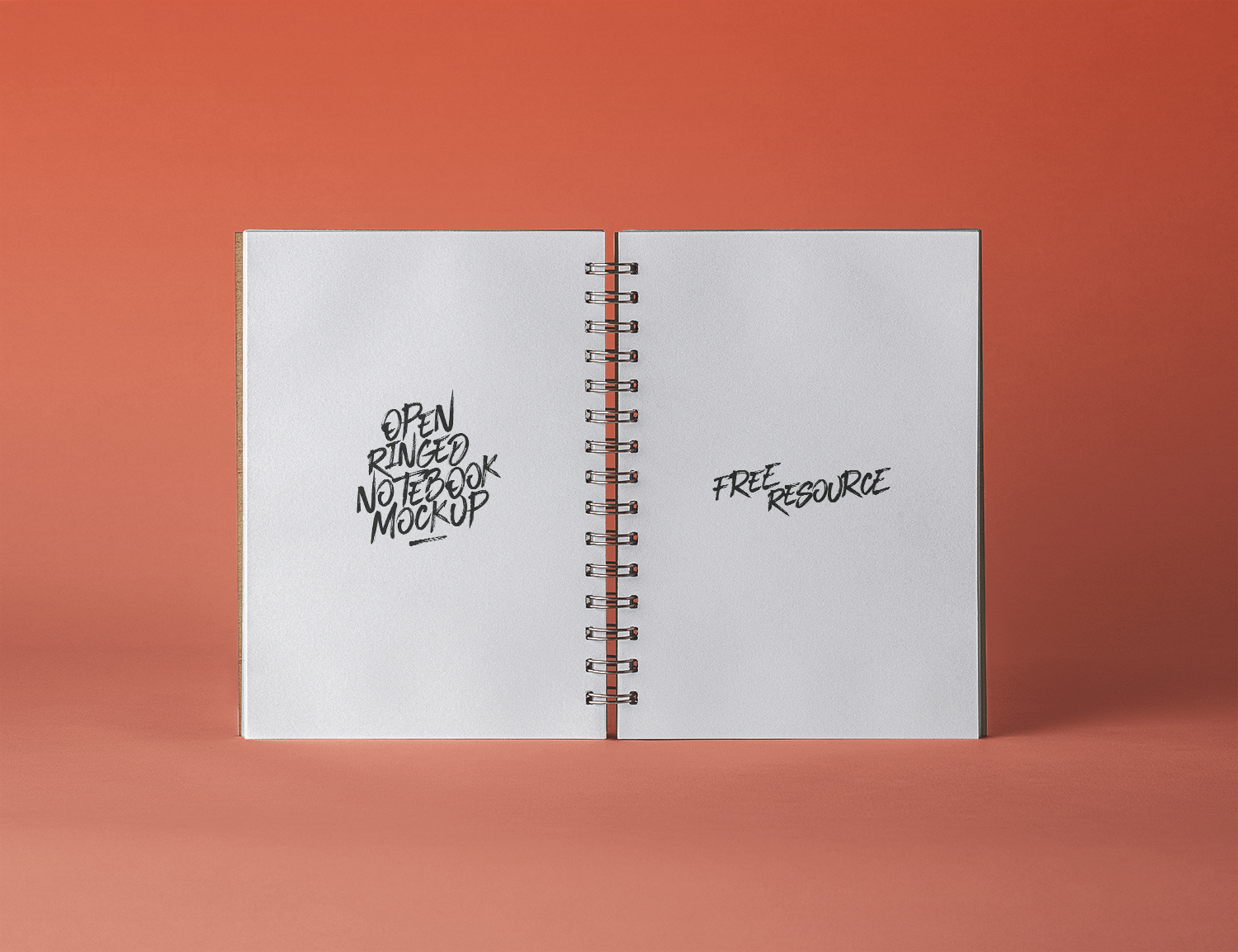 Open Psd Ringed Sketchbook Mockup