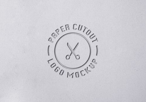 Paper Cut Logo Mockup