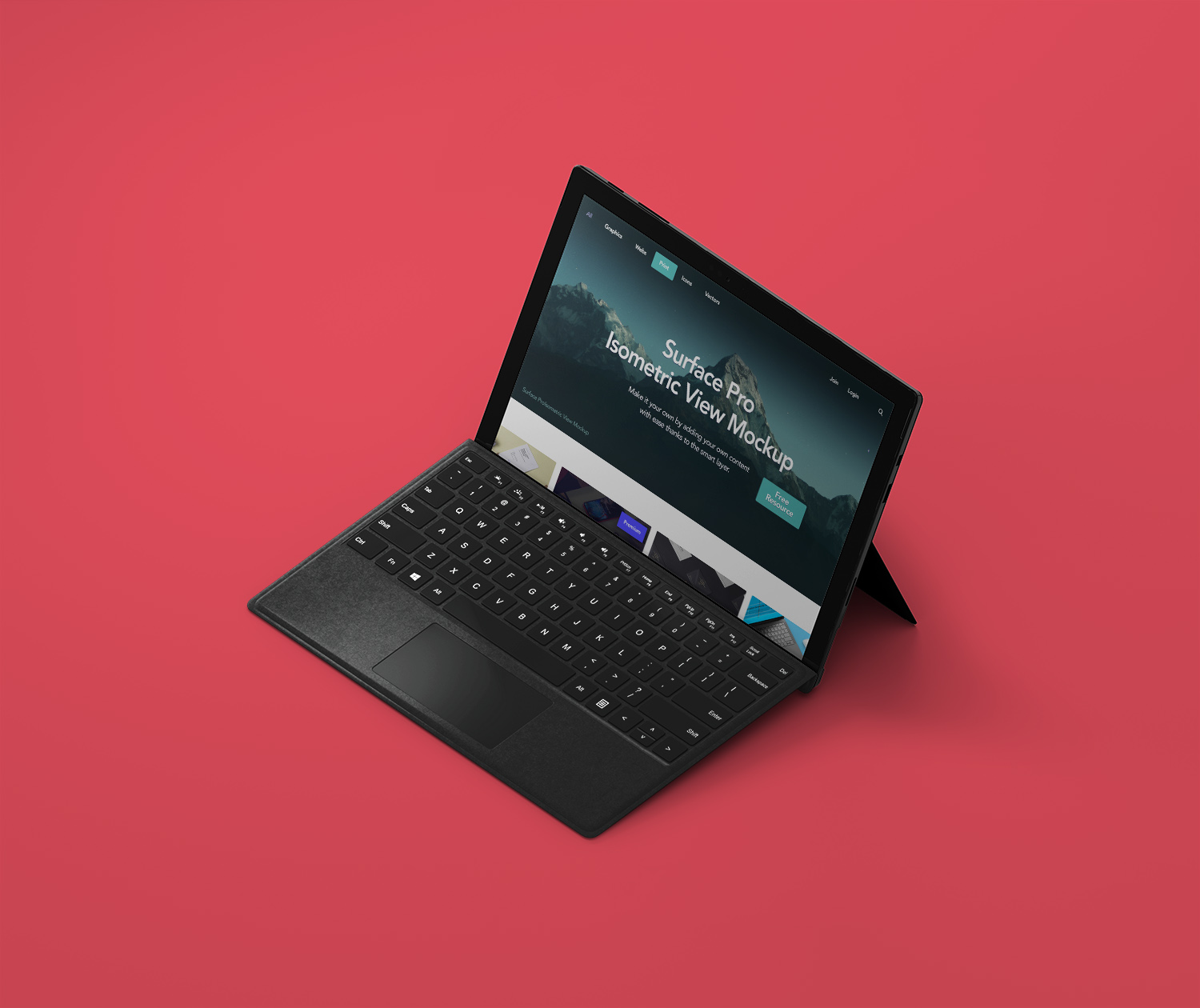 Perspective Psd Surface Pro Mockup