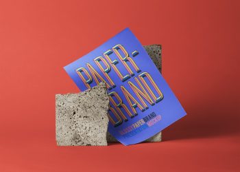 Psd Glossy Paper Brand Mockup