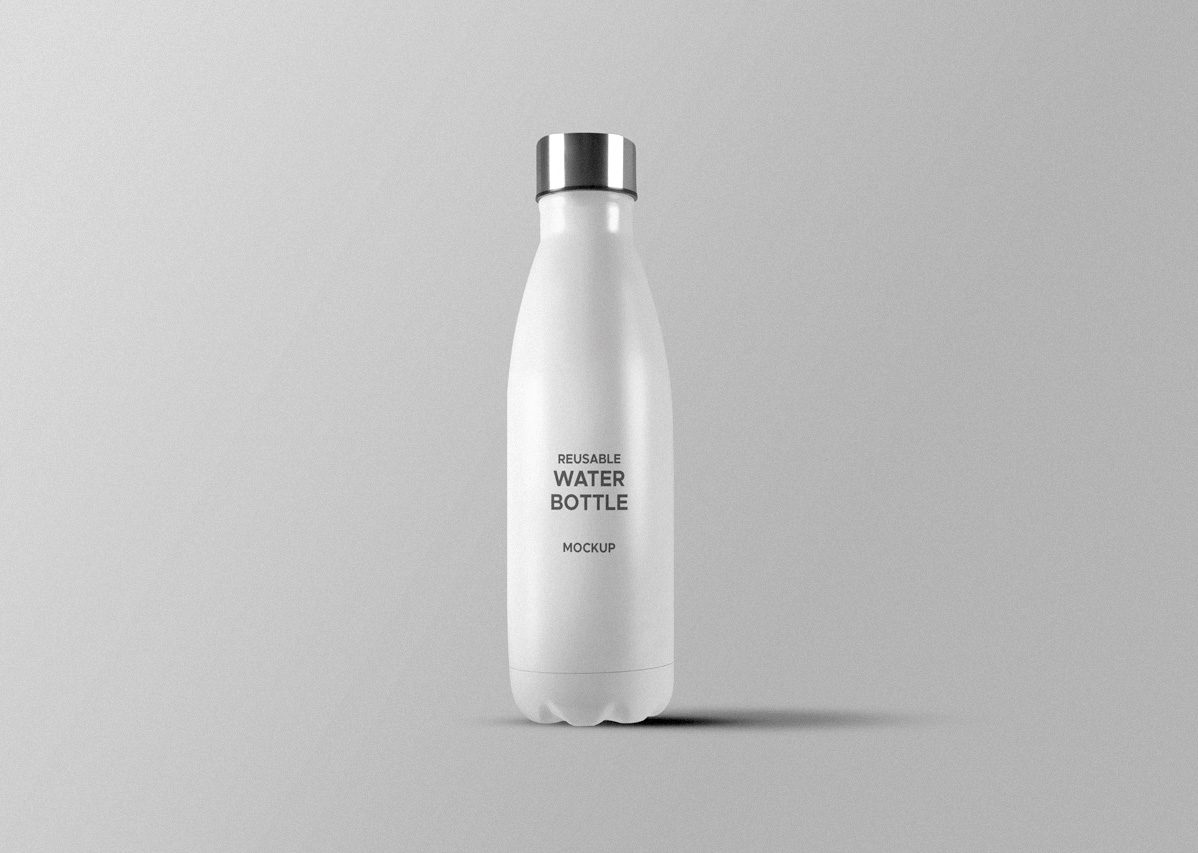 Free Minimal Glass Water Bottle (PSD)