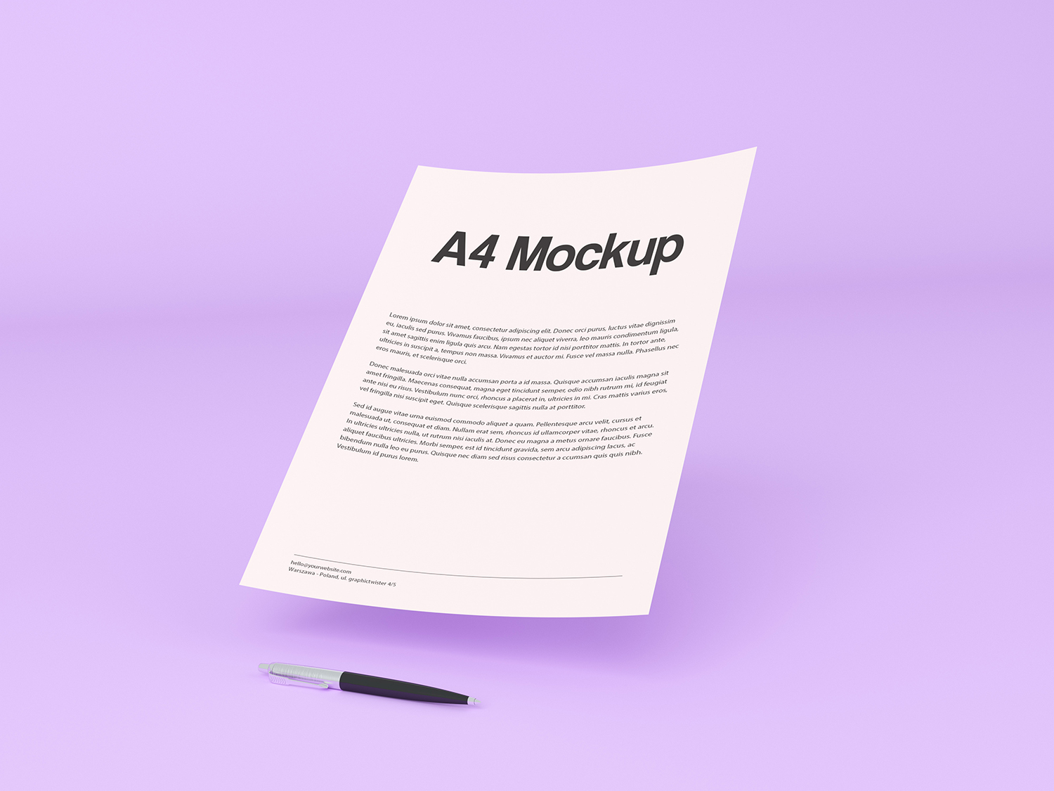 A4 Paper Mockup