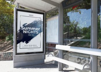 Bus Stop Billboard Mockup