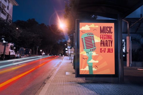 Bus Stop Billboard Mockup