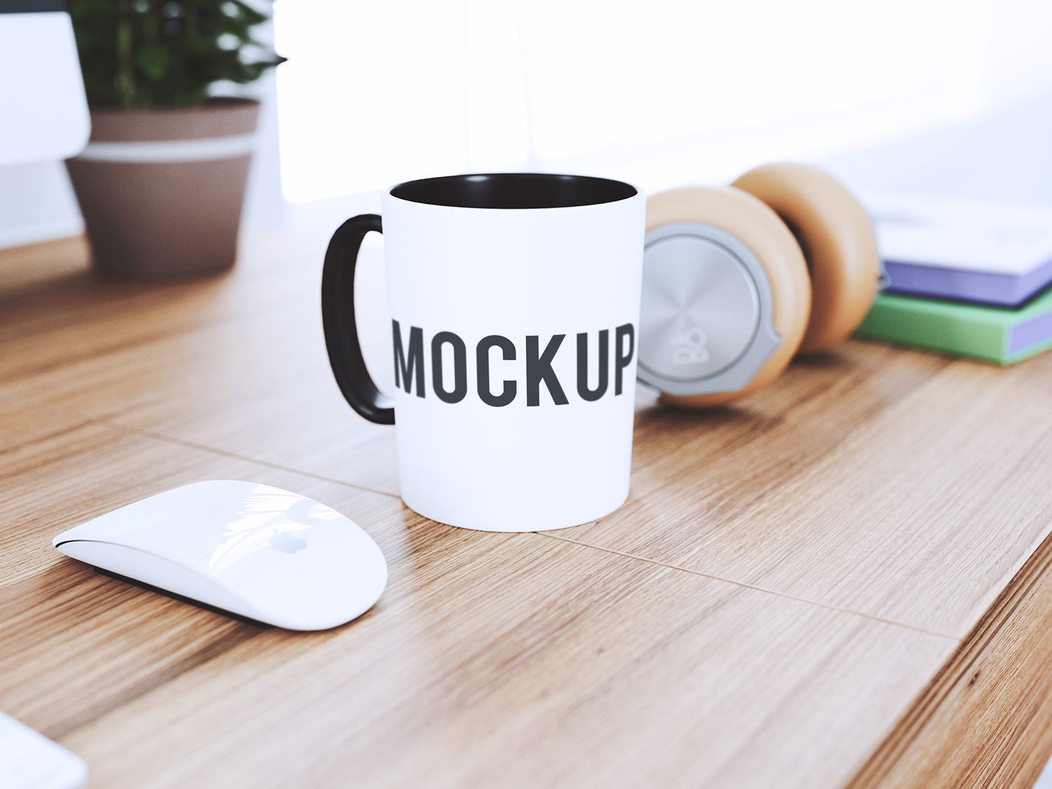 Cup on Desk Mockup