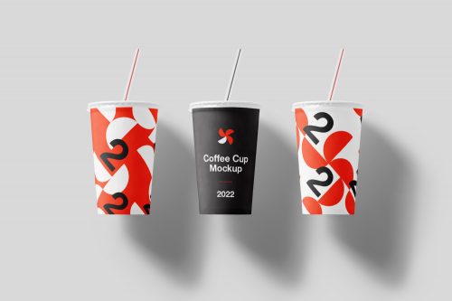 Cup with a Straw Mockup