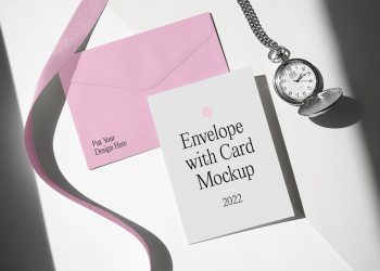 Envelope with Card Mockup