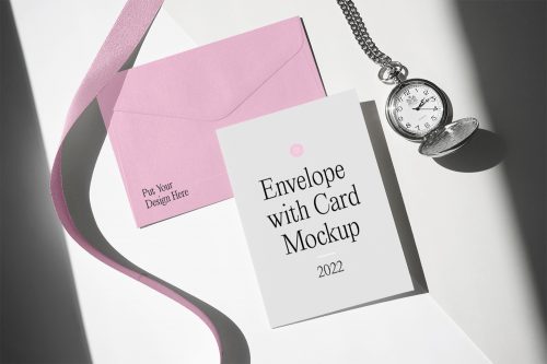 Envelope with Card Mockup