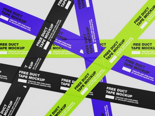 Free Duct Tape Strips Mockup