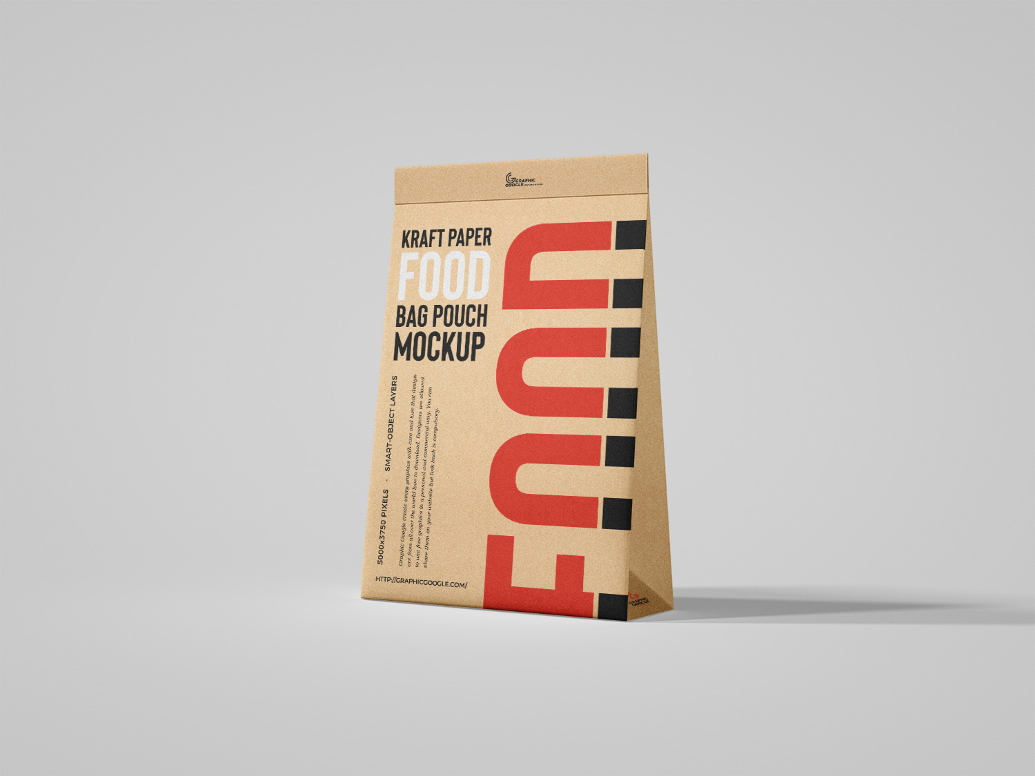 Free Kraft Paper Food Bag Pouch Mockup