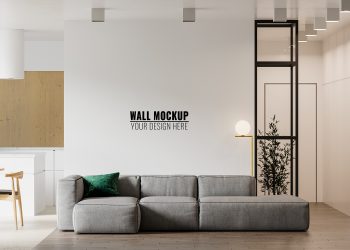 Interior Living Room Wall Free Mockup
