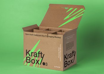 Kraft Cardboard Box Free PSD Mockup