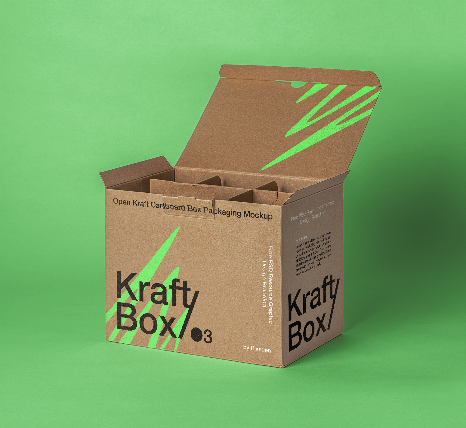 Kraft Cardboard Box Free PSD Mockup