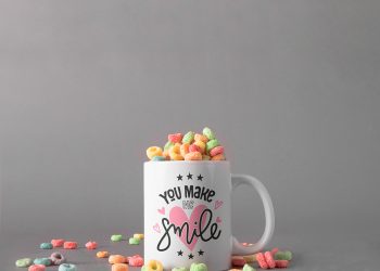 Mug with Colorful Cereals Free PSD Mockup