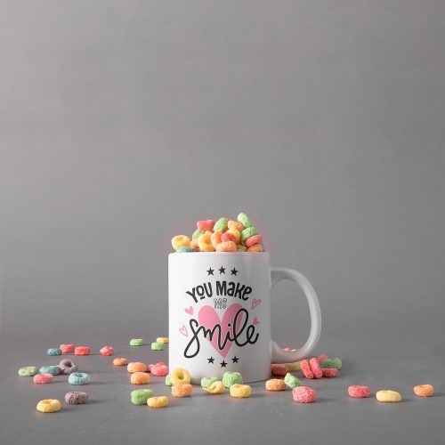 Mug with Colorful Cereals Free PSD Mockup