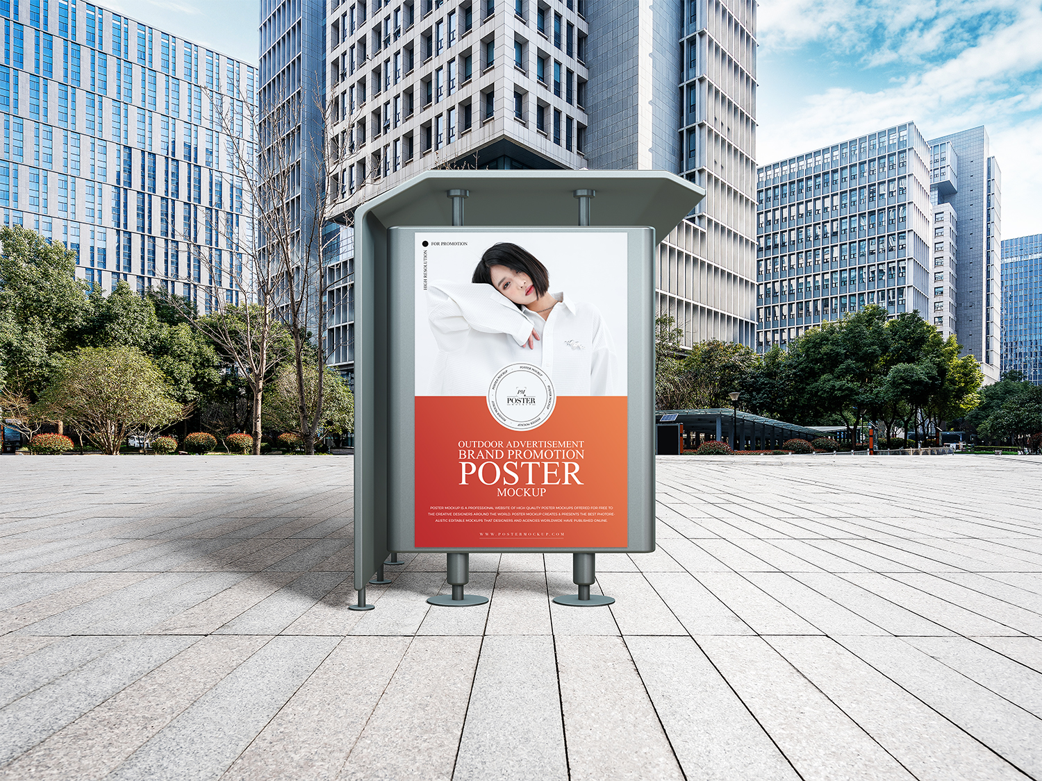 Outdoor Advertising Poster Mockup PSD