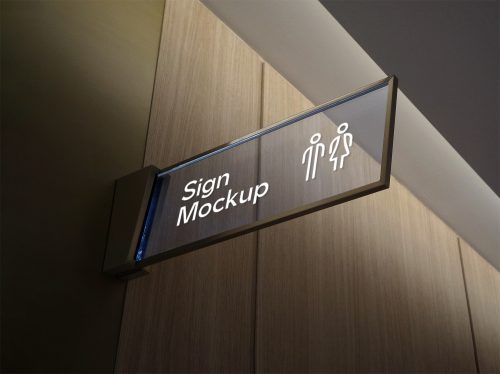 Ractangle Sign PSD Mockup