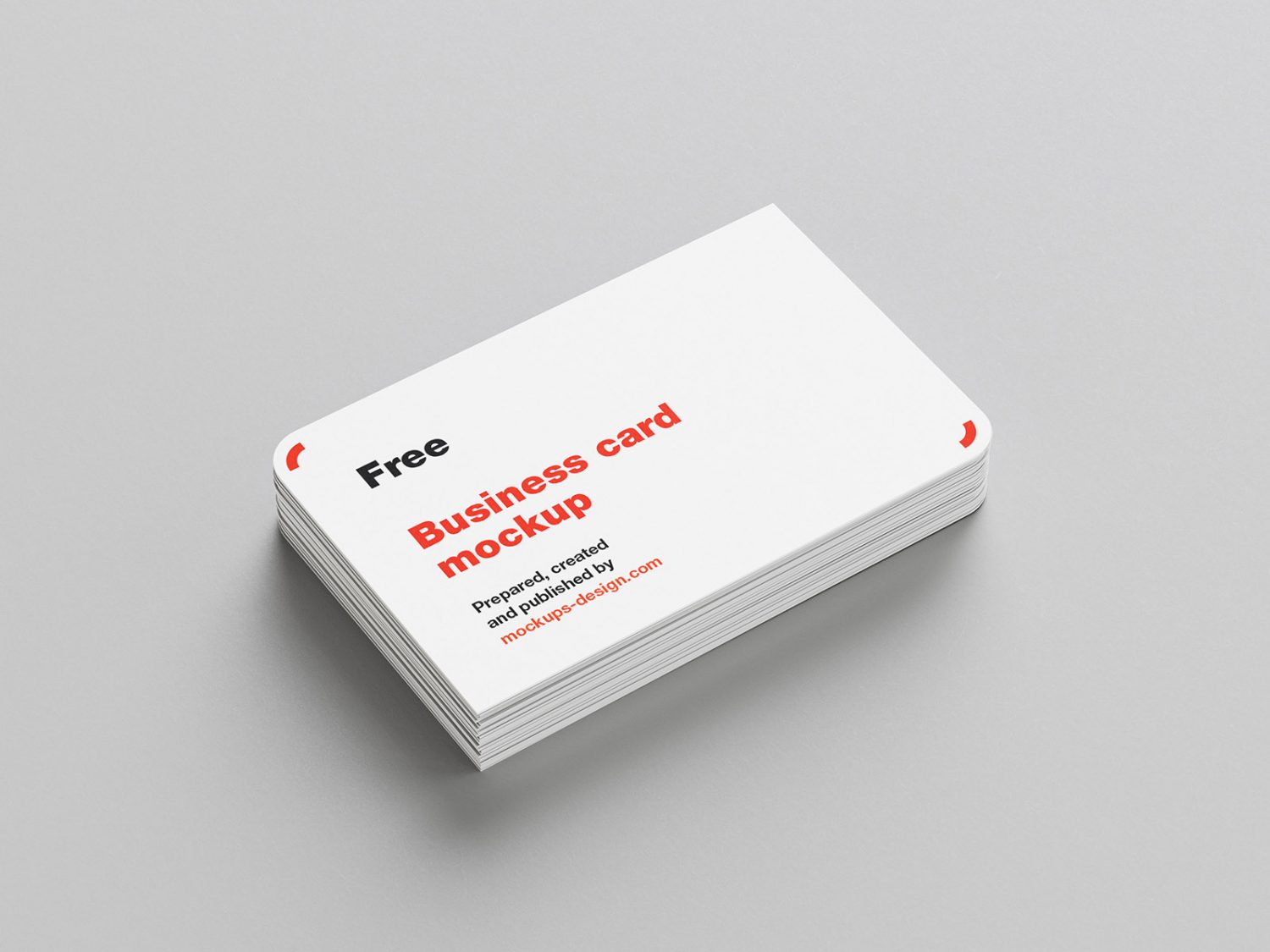 Two Rounded Corner Business Card Mockup