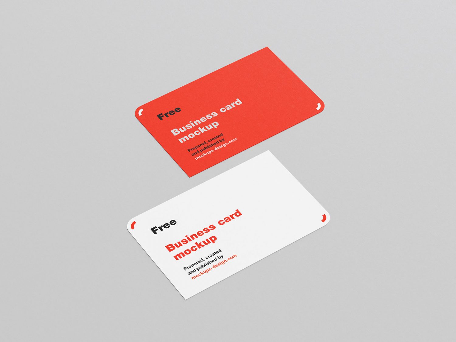Two Rounded Corner Business Card Mockup