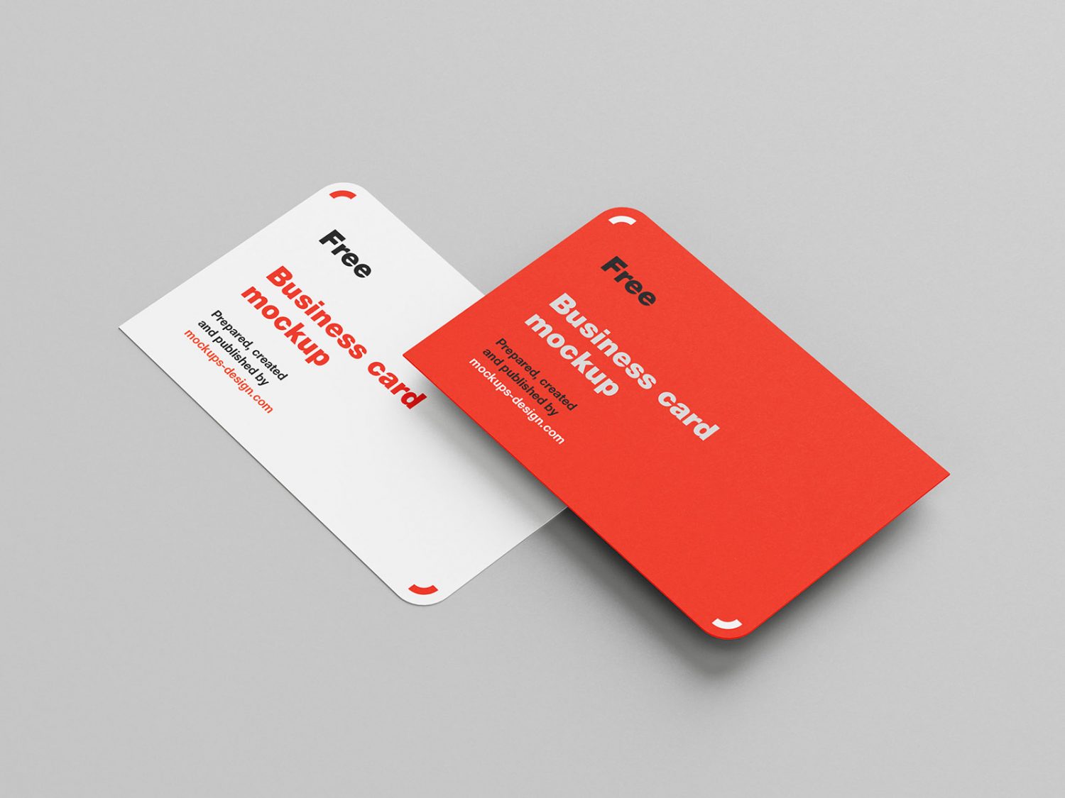 Two Rounded Corner Business Card Mockup