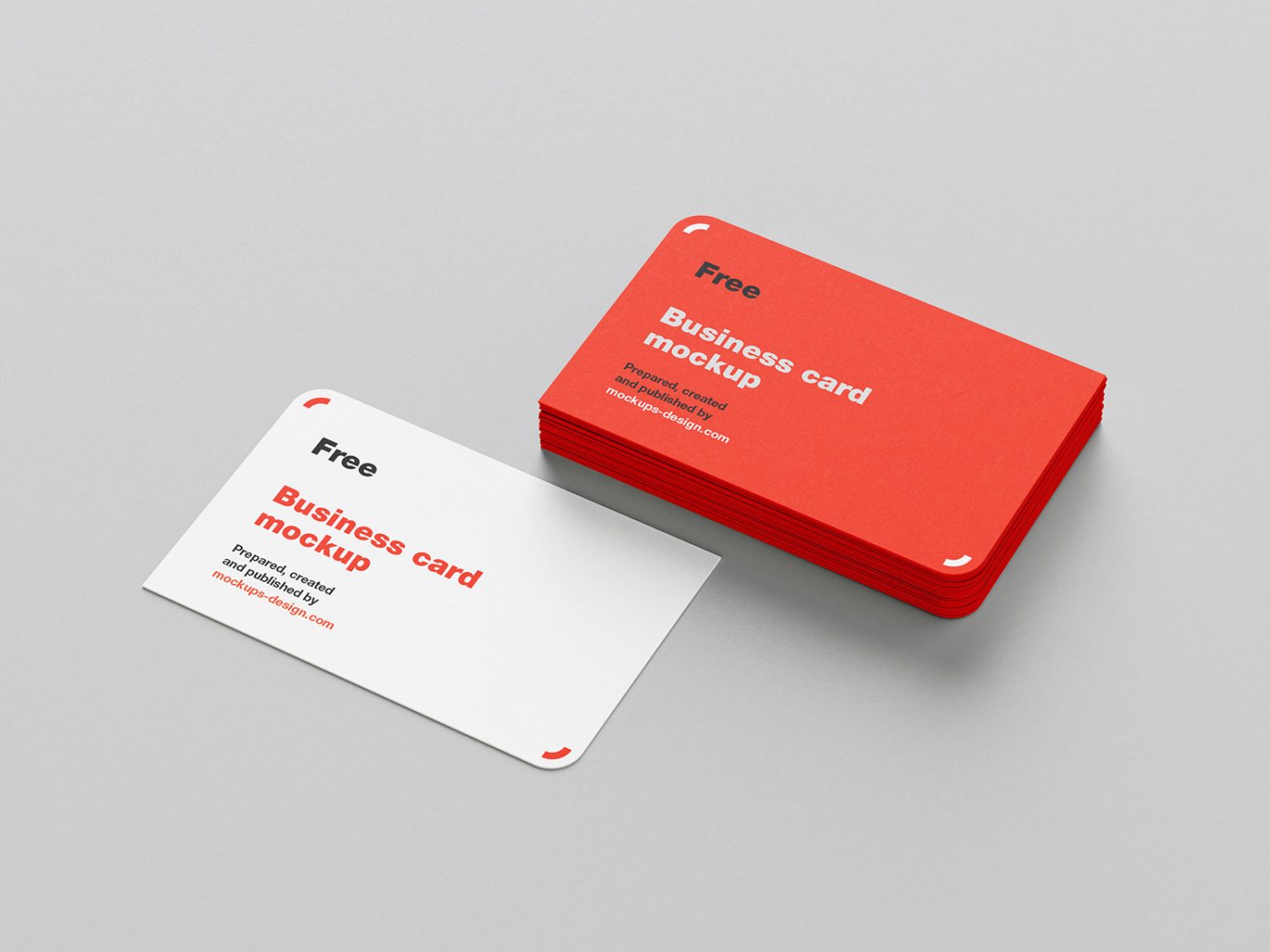 Two Rounded Corner Business Card Mockup