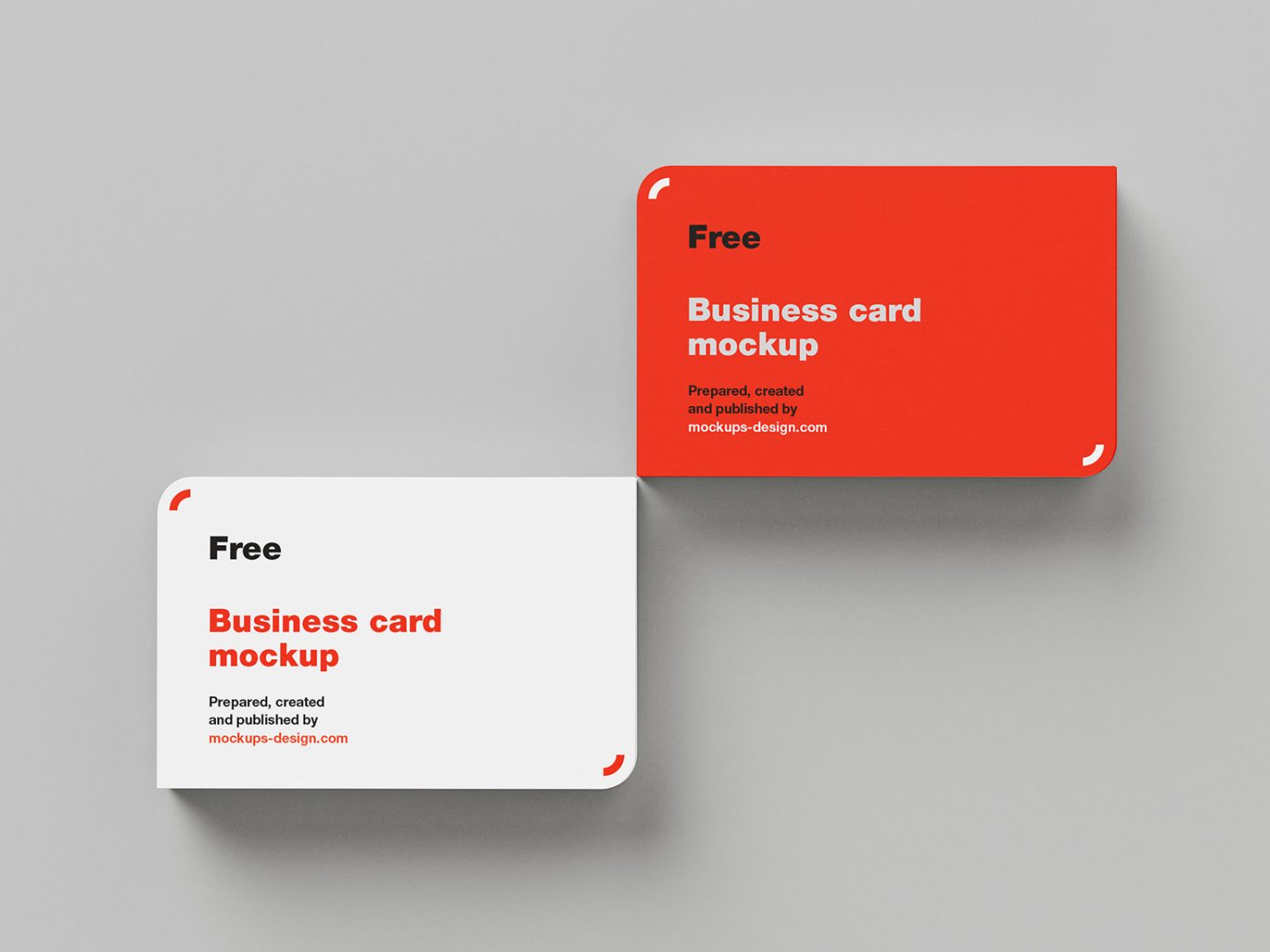 Two Rounded Corner Business Card Mockup