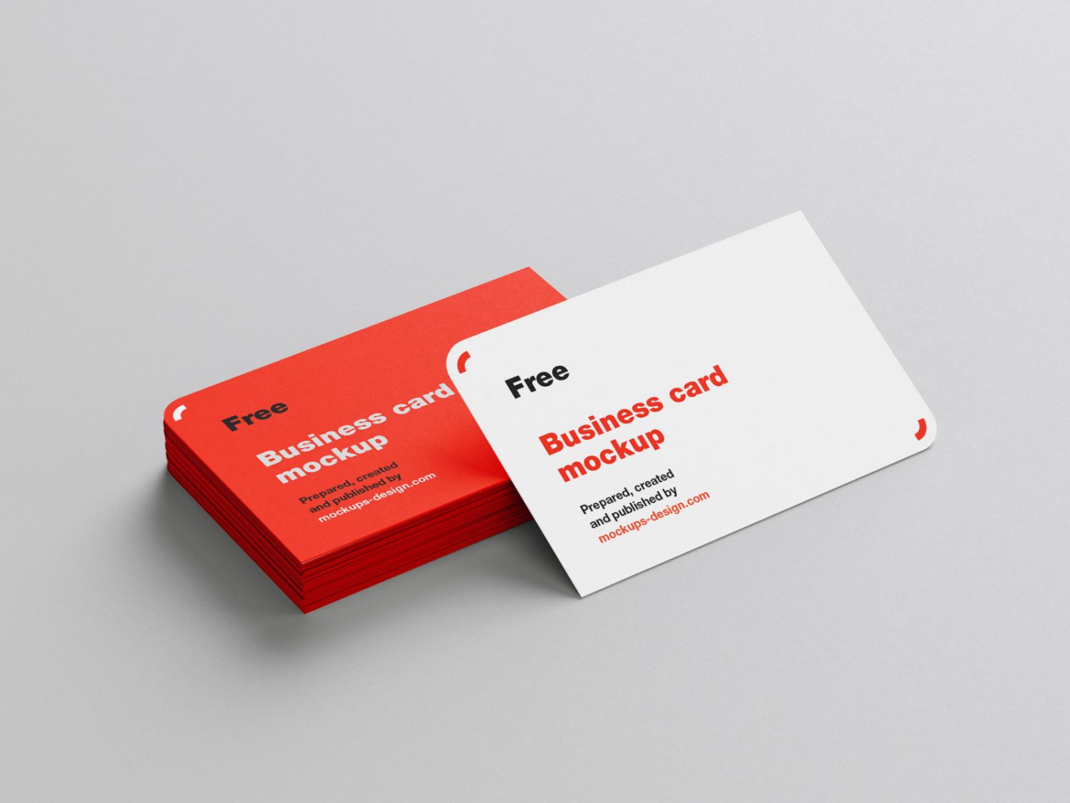 Two Rounded Corner Business Card Mockup