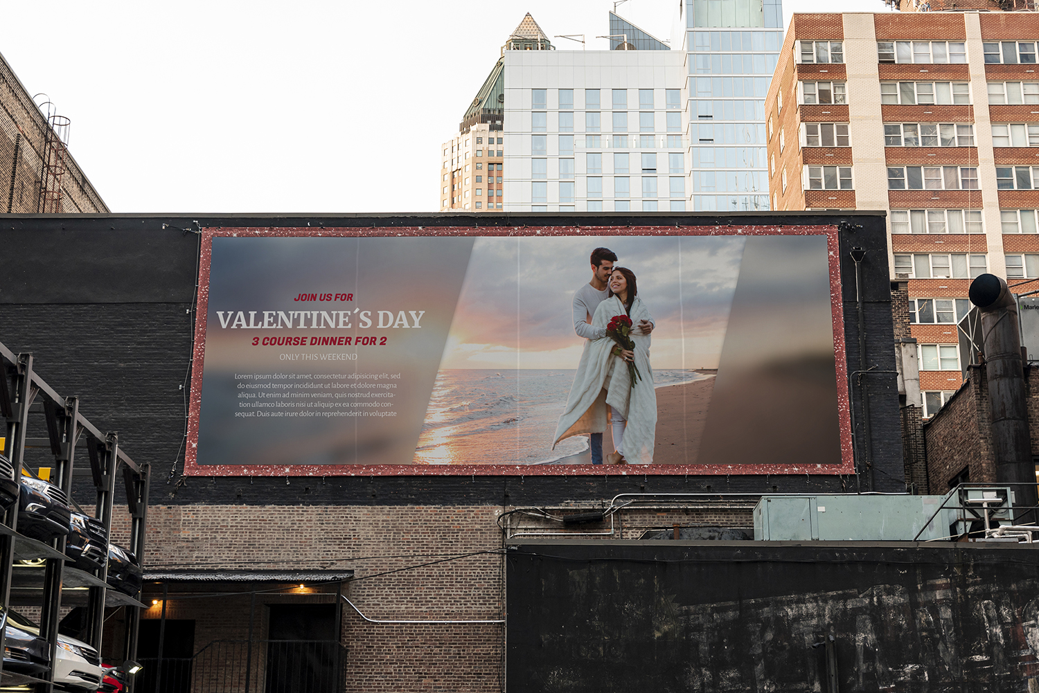 Valentine's Day Billboard Free Mockup