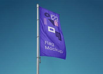 Vertical Flag PSD Mockup