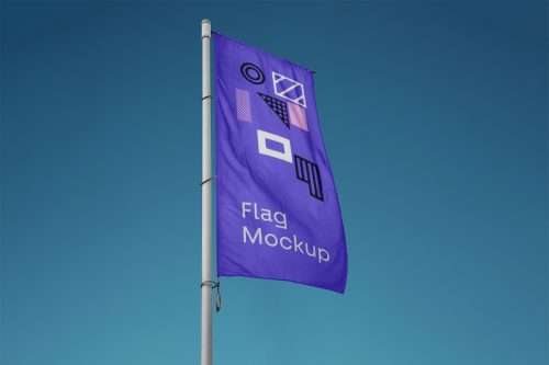 Vertical Flag PSD Mockup