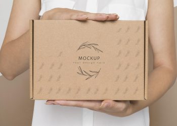 Cardboard Box PSD Mockup