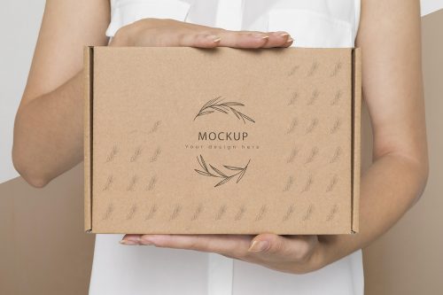 Cardboard Box PSD Mockup