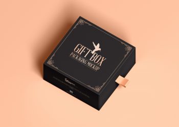 Free Gift Box PSD Mockup