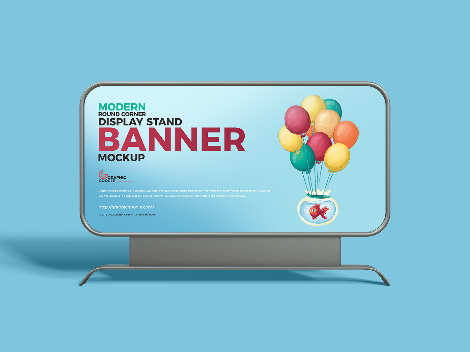 Free Modern Round Corner Display Stand Banner Mockup