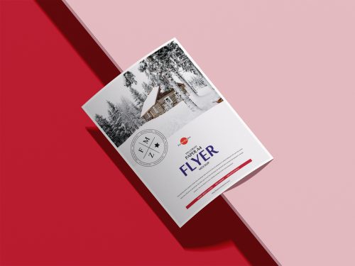 Free Brand A4 Curved Flyer Mockup PSD
