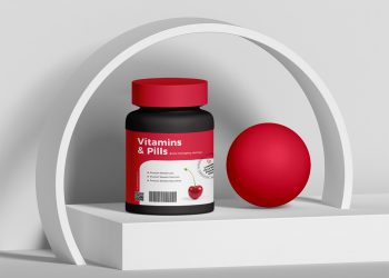 Free Pills Bottle Packaging Mockup