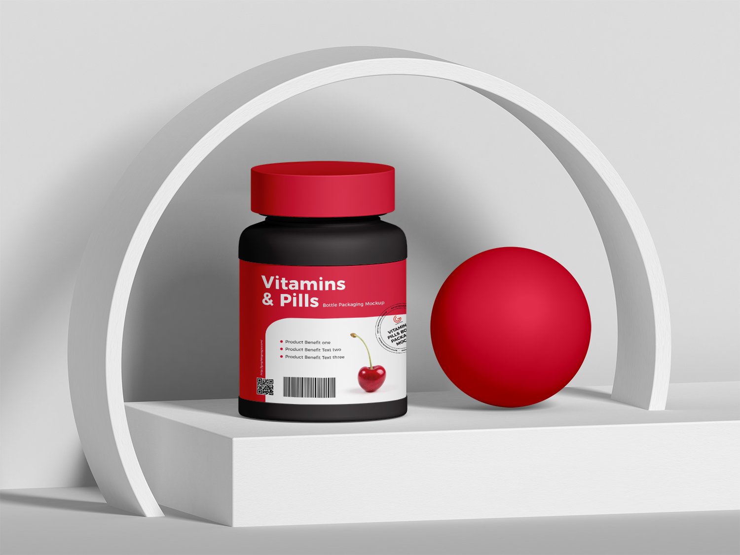 Free Pills Bottle Packaging Mockup