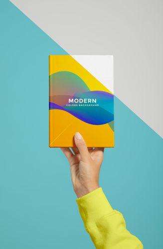 Hand Holding Book Mockup