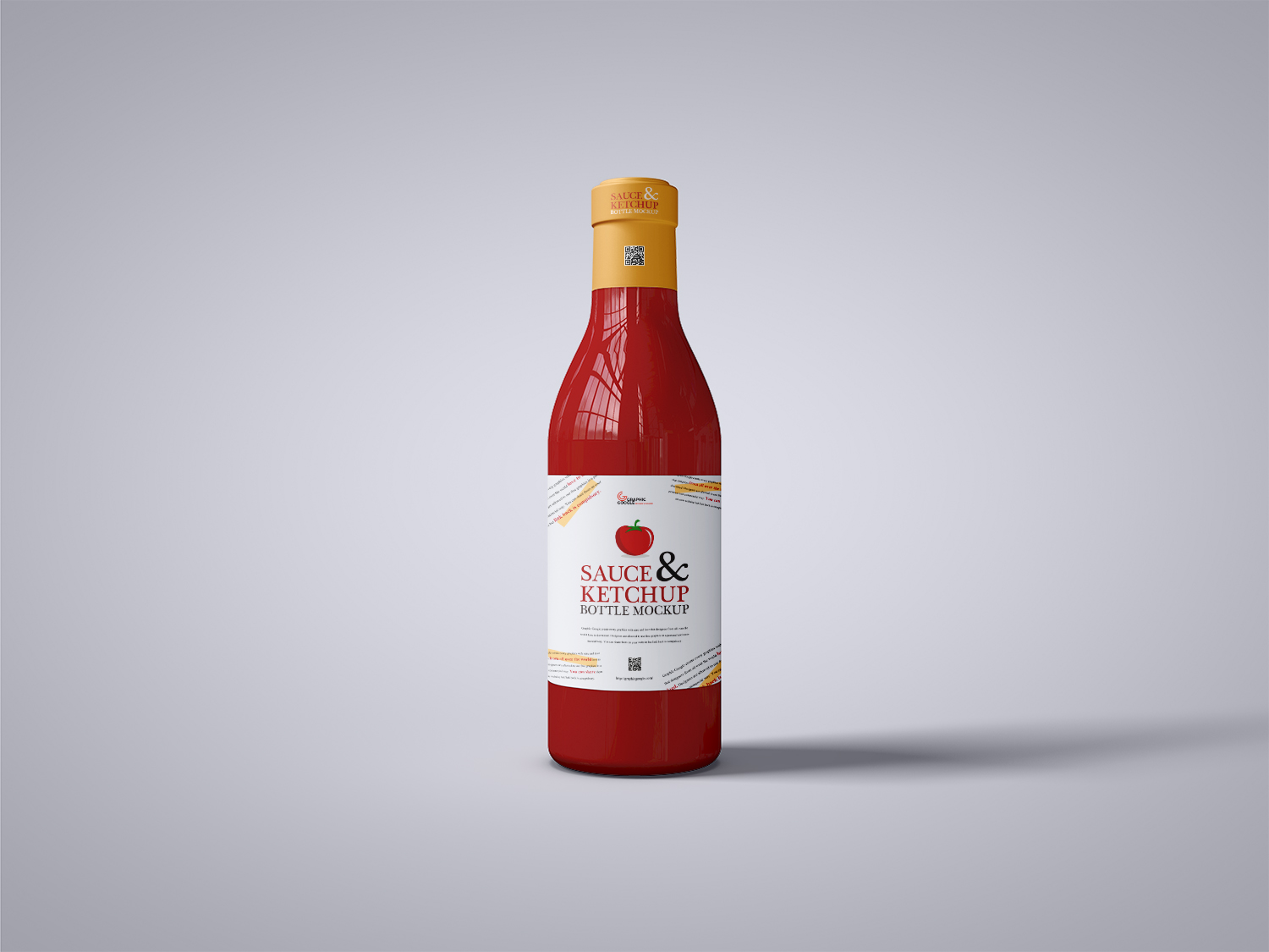 Realistic Glass Ketchup Bottle Mockup for Graphic Designers