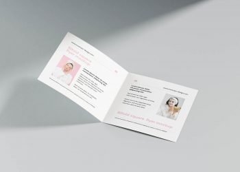 Minimalistic Square Bi-Fold Flyer Mockup