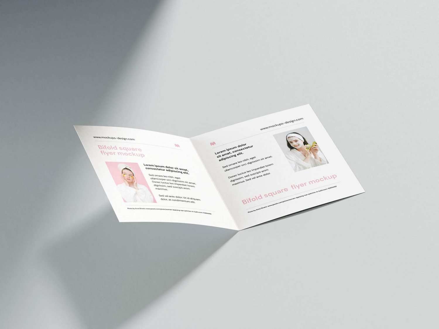 Minimalistic Square Bi-Fold Flyer Mockup