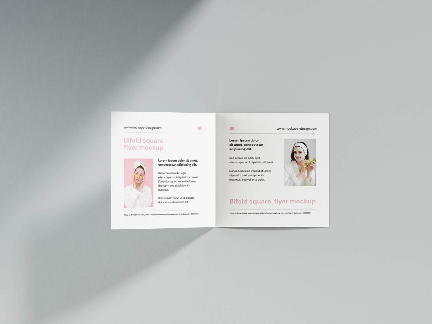 Minimalistic Square Bi-Fold Flyer Mockup