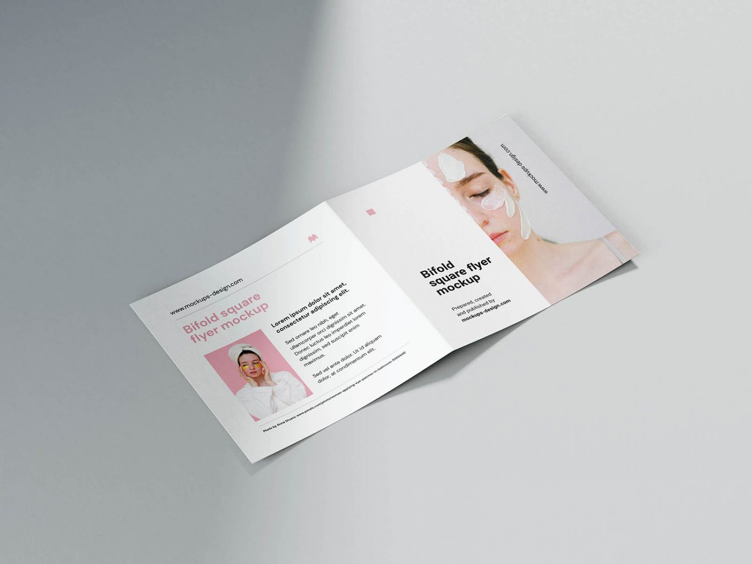 Minimalistic Square Bi-Fold Flyer Mockup