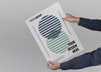 Mockup of Hands Holding a Poster