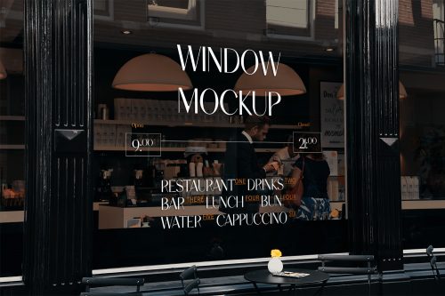 Restaurant Window PSD Mockup