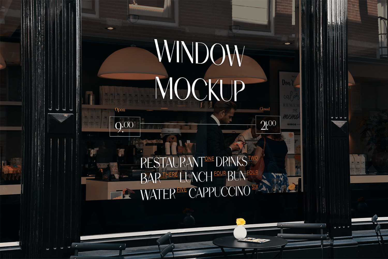 Restaurant Window PSD Mockup