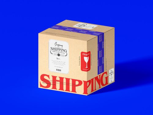 Shipping Delivery Box Mockup