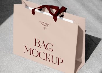 Shopping Bag on Street Mockup