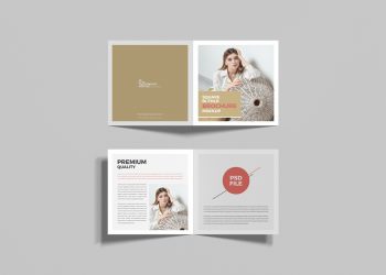 Square Bi-Fold Brochure Mockup